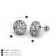 3 - Dahlia Iris Oval Cut and Baguette Diamond Milgrain Halo Stud Earrings 