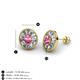 3 - Dahlia Iris Oval Cut Pink Tourmaline and Baguette Diamond Milgrain Halo Stud Earrings 