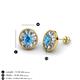 3 - Dahlia Iris Oval Cut Blue Topaz and Baguette Diamond Milgrain Halo Stud Earrings 