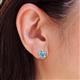 4 - Dahlia Iris Oval Cut Blue Topaz and Baguette Diamond Milgrain Halo Stud Earrings 