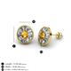 3 - Dahlia Iris Oval Cut Citrine and Baguette Diamond Milgrain Halo Stud Earrings 