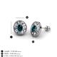 3 - Dahlia Iris Oval Cut London Blue Topaz and Baguette Diamond Milgrain Halo Stud Earrings 