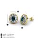 3 - Dahlia Iris Oval Cut London Blue Topaz and Baguette Diamond Milgrain Halo Stud Earrings 