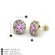 3 - Dahlia Iris Oval Cut Pink Sapphire and Baguette Diamond Milgrain Halo Stud Earrings 