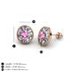 3 - Dahlia Iris Oval Cut Pink Sapphire and Baguette Diamond Milgrain Halo Stud Earrings 