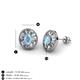 3 - Dahlia Iris Oval Cut Aquamarine and Baguette Diamond Milgrain Halo Stud Earrings 
