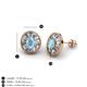 3 - Dahlia Iris Oval Cut Aquamarine and Baguette Diamond Milgrain Halo Stud Earrings 
