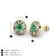 3 - Dahlia Iris Oval Cut Emerald and Baguette Diamond Milgrain Halo Stud Earrings 