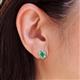 4 - Dahlia Iris Oval Cut Emerald and Baguette Diamond Milgrain Halo Stud Earrings 