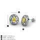 3 - Dahlia Iris Oval Cut Yellow Sapphire and Baguette Diamond Milgrain Halo Stud Earrings 