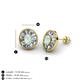 3 - Dahlia Iris Oval Cut Opal and Baguette Diamond Milgrain Halo Stud Earrings 