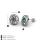 3 - Dahlia Iris Oval Cut Created Alexandrite and Baguette Diamond Milgrain Halo Stud Earrings 