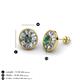 3 - Dahlia Iris Oval Cut Created Alexandrite and Baguette Diamond Milgrain Halo Stud Earrings 