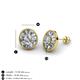 3 - Dahlia Iris Oval Cut and Baguette Diamond Milgrain Halo Stud Earrings 