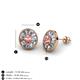 3 - Dahlia Iris Oval Cut Morganite and Baguette Diamond Milgrain Halo Stud Earrings 