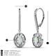 3 - Dahlia Iris Oval Cut Opal and Baguette Diamond Halo Dangling Earrings 