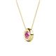 2 - Arela 4.80 mm Round Pink Sapphire Donut Bezel Solitaire Pendant Necklace 
