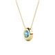 2 - Arela 4.80 mm Round Blue Topaz Donut Bezel Solitaire Pendant Necklace 