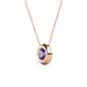 2 - Arela 4.80 mm Round Iolite Donut Bezel Solitaire Pendant Necklace 