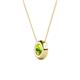 2 - Arela 4.80 mm Round Peridot Donut Bezel Solitaire Pendant Necklace 