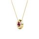 2 - Arela 4.80 mm Round Rhodolite Garnet Donut Bezel Solitaire Pendant Necklace 