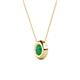 2 - Arela 4.80 mm Round Emerald Donut Bezel Solitaire Pendant Necklace 