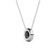 2 - Arela 4.80 mm Round Black Diamond Donut Bezel Solitaire Pendant Necklace 