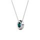 2 - Arela 4.80 mm Round London Blue Topaz Donut Bezel Solitaire Pendant Necklace 
