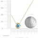 3 - Arela 4.80 mm Round Blue Topaz Donut Bezel Solitaire Pendant Necklace 