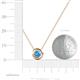 3 - Arela 4.80 mm Round Blue Topaz Donut Bezel Solitaire Pendant Necklace 