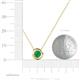3 - Arela 4.80 mm Round Emerald Donut Bezel Solitaire Pendant Necklace 