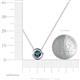 3 - Arela 4.80 mm Round Blue Diamond Donut Bezel Solitaire Pendant Necklace 