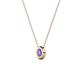 2 - Arela 4.40 mm Round Tanzanite Donut Bezel Solitaire Pendant Necklace 