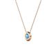 2 - Arela 4.40 mm Round Blue Topaz Donut Bezel Solitaire Pendant Necklace 