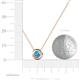 3 - Arela 4.40 mm Round Blue Topaz Donut Bezel Solitaire Pendant Necklace 