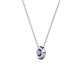 2 - Arela 4.40 mm Round Iolite Donut Bezel Solitaire Pendant Necklace 