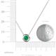 3 - Arela 4.40 mm Round Emerald Donut Bezel Solitaire Pendant Necklace 