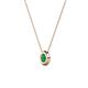 2 - Arela 4.40 mm Round Emerald Donut Bezel Solitaire Pendant Necklace 