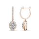 1 - Ilona Oval Cut Forever Brilliant Moissanite and Diamond Halo Dangling Earrings 