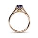 5 - Myrna Round Blue Sapphire and Diamond Halo Engagement Ring 