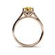 5 - Myrna Round Citrine and Diamond Halo Engagement Ring 