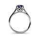 5 - Myrna Round Blue Sapphire and Diamond Halo Engagement Ring 