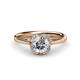 1 - Myrna 1.06 ctw IGI Certified Lab Grown Diamond Round (6.50 mm) & Natural Diamond Round (0.80 mm) Halo Engagement Ring 
