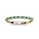 4 - Iskra 1.50 mm Round Emerald and Lab Grown Diamond 18 Stone Wedding Band 
