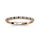 4 - Iskra 1.50 mm Round Smoky Quartz and Lab Grown Diamond 18 Stone Wedding Band 