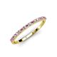 3 - Iskra 1.50 mm Round Rhodolite Garnet and Lab Grown Diamond 18 Stone Wedding Band 
