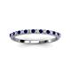 4 - Iskra 1.50 mm Round Blue Sapphire and Lab Grown Diamond 18 Stone Wedding Band 