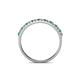 5 - Iskra 1.50 mm Round Emerald and Lab Grown Diamond 18 Stone Wedding Band 