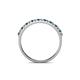 5 - Iskra 1.50 mm Round Blue Diamond and White Lab Grown Diamond 18 Stone Wedding Band 