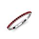 2 - Iskra 0.28 ctw Red Garnet Round (1.50 mm) 18 Stone Wedding Band 
